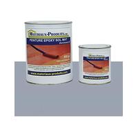 MATPRO - Peinture Epoxy Sol, Mur Aspect Mat - Sans Solvant, Auto-Lissant - Application Support Intérieur Horizontal/Vertical - Gris Béton - 2.5Kg