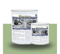 MATPRO - Peinture Epoxy Sol, Mur - Sans Solvant, Auto-Lissant - pour Support Intérieur, Avec/Sans Pente, Travaux Neuf/Réparation - Satiné - Vert - 1Kg