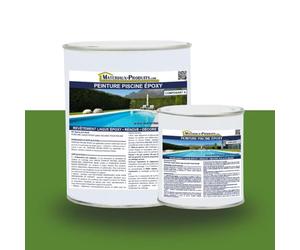MATPRO - Peinture Piscine Epoxy - Sans Solvant - Très Haute Adhérence sur Béton, Ciment, Enduit - Application Travaux Neufs/Réparation - Vert Gazon - 2.5Kg