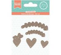 Matrice de coupe Artemio - Coeur et frise - de 2,5 à 6,5 cm - 5 pcs Multicolore G