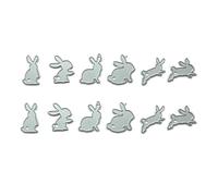 Matrice de Découpe 2 Ensembles en Acier au Carbone Lapin | Argenté, Légère pour Papier et Feutre, Embellissement de Cartes, Journal, Loisirs Créatifs, Pâques