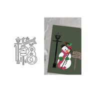 Matrice de découpe Bonhomme de neige et réverbère - Matrices en métal à embosser for scrapbooking, albums, décoration et création de cartes - Idéal for l'hiver et Noël