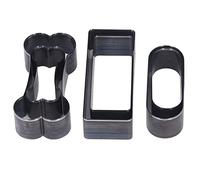 Matrice de découpe en acier allié pour cuir, Ensemble de matrices découpe du cuir en acier allié, 6 pièces, for l'artisanat avec des formes d'os ovales rectangulaires