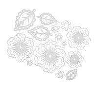 Matrice de Découpe en Acier Carbone DIY Feuilles Fleurs Argenté | Support Embossage, Réutilisable et Solide, pour Papier, Photo, Journal, Scrapbooking