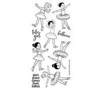 Matrice de découpe en forme de ballerine et de tampons pour la fabrication de cartes, la création de cartes « Happy Birthday to You » Motif : ballerine Tampon en caoutchouc transparent pour