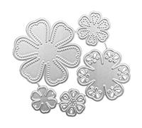 Matrice de découpe en métal 5 en 1 à 6 pétales de fleurs pour scrapbooking, cartes en papier, décoration en relief, 5 en 1, couteau de fleurs, pochoir pour scrapbooking