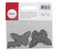 Rayher Pochoirs en acier motifs PAPILLONS, 1 assortiment, pour toutes presses de poinçonnage, arts créatifs, scrapbooking, printemps, été, pâque-50148000