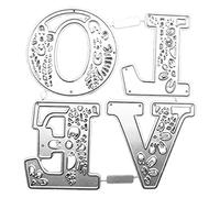 Matrice de découpe en métal anglais Love pour scrapbooking, papier gaufré, carte, album, pochoir, pochoir, motif mots anglais Love - En acier au carbone