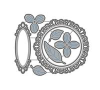 Matrice de découpe en métal avec motif de fleur et rond - Cadre mignon - Pochoir de gaufrage pour papier, art, album photo, décoration, fabrication de cartes pour Noël