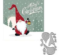 Matrice de découpe en métal avec motif de Père Noël et chapeau lumineux de Noël - Pochoirs de découpe pour bricolage, scrapbooking, décoration, gaufrage, création de cartes