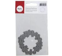 Rayher kit matrice de découpe: Couronne fleurs Négatif 1pc ø7,5cm gris, 50147000