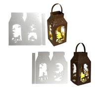 Matrice de Découpe Lanterne de Noël 3D Cutting Dies pour Scrapbooking Renne Forêt Lapin Loup Matrices de Découpe en Métal Pochoirs de Découpe 3D Décoration de Noël Bricolage Artisanat