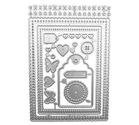 Matrice de découpe rectangulaire en métal avec bordure en dentelle pour scrapbooking, cartes, albums, loisirs créatifs, pochoirs et tampons pour la fabrication de cartes, le papier et la décoration