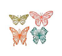 Sizzix Matrice de découpe Thinlit Set de 4pcs Esquisse Papillons de Tim Holtz, Papier, Multicolore, Taille unique