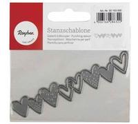 Matrice de découper en guirlande 10.6 x 1.9 cm motif cœurs - Rayher Gris G