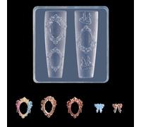Matrice d'estampage en silicone pour ongles 3D précis, décoration d'ongles, rose et papillon