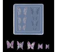 Matrice d'estampage en silicone pour ongles 3D précis, décoration d'ongles, rose et papillon