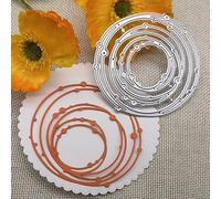 Matrices de découpe - 7,8 x 7,5 cm - Motif ligne à pois - Cercle - En métal - Pour décoration d'albums - Papier - Gaufrage - Artisanat