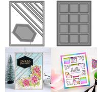 Matrices de découpe carrées à pois pour la fabrication de cartes, cadre demi-rayé en métal pour bricolage, scrapbooking, travaux manuels, scrapbooking, gaufrage, pochoir de découpe