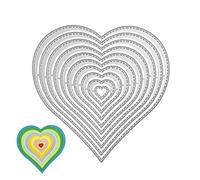 Matrices de Découpe Coeur Pochoir de perforation Géométrique Coeur Cutting Dies Set Coeurs Découpe Pochoirs de gaufrage Métal pour DIY Scrapbooking Album Papier Cartes Bricolage Décoration