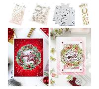 Matrices De Découpe En Feuille D'aluminium,Timbres De Voeux De Vacances,Vélo,Noël,Feuillage Festif,Flocon De Neige,Fleurs,Galets,Bricolage,Scrapbooking,Nouvelle - Type Z9173a Set-4-New