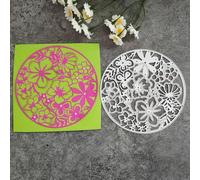 Matrices de découpe en forme de cercle en dentelle de 12 x 12 cm pour la fabrication de cartes, le scrapbooking, la décoration, le gaufrage