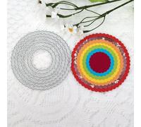 Matrices de découpe en forme de cercle en dentelle de 9,9 x 9,9 cm pour la fabrication de cartes, le scrapbooking, la décoration, le gaufrage