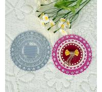 Matrices de découpe en forme de cœur en forme de cercle de dentelle pour la fabrication de cartes, le scrapbooking, la décoration, le gaufrage - 10,6 x 10,6 cm