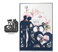 Matrices de découpe en forme de cœur pour couple de mariage Mr & Mrs - Matrices de découpe en diamant pour invitation, bricolage, album, fabrication de cartes, gaufrage, scrapbooking, décoration