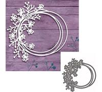 Matrices de découpe en forme de feuilles de fleurs,Pochoirs pour bricolage, album photo, décoration de papier à gaufrer pour la fabrication de cartes et modèles (cercles de fleurs en dentelle)