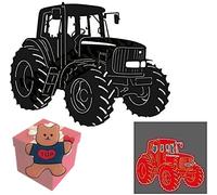 Matrices de découpe en forme de tracteur pour la fabrication de cartes, pochoirs de découpe pour bricolage, scrapbooking, gaufrage décoratif, pour la fabrication de cartes + broche mignonne