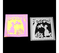 Matrices de découpe en métal 12 x 10 cm avec inscription « Mother Holding Her Child Happy Scene » pour scrapbooking, gaufrage, album photo, décoration de cartes