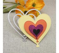 Matrices de découpe en métal, 9,9 x 9,9 cm, cadre en forme de cœur, ballon, pochoir, pour gaufrage décoratif