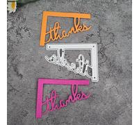 Matrices de découpe en métal à angle droit 5,8 x 4,3 cm - Motif Thank You anglais - Pour scrapbooking, gaufrage, album photo, décoration de cartes