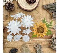 Matrices de découpe en métal avec feuilles de tournesol et branches de fleurs de printemps, pochoirs de découpe pour bricolage, scrapbooking, gaufrage décoratif, fabrication de cartes