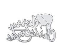 Matrices de découpe en métal avec inscription « Merry Christmas and Santa Hat » - Pochoir pour scrapbooking, album, cartes, gaufrage, décoration artisanale, joyeux Noël