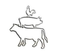 Matrices de découpe en métal, cochon, vache, poulet, gaufrage, pochoir, matrices de découpe pour la fabrication de cartes, Scrapbooking, papier artisanal, modèle de bricolage, moule Metal Die Cuts