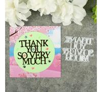 Matrices de découpe en métal de 7,3 x 5,5 cm en anglais « Thank You Very Much » pour scrapbooking, gaufrage, album photo, décoration de cartes