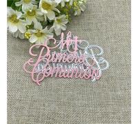 Matrices de découpe en métal de 7,6 x 10 cm - Ma première communion - Pour étiquettes, scrapbooking, fabrication de cartes, travaux manuels, pochoirs