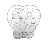 Matrices de découpe en métal en forme de crâne d'Halloween - Pochoir de gaufrage en acier au carbone - Pochoir pour scrapbooking - Moule de gaufrage d'Halloween