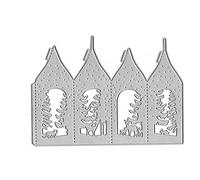 Matrices de découpe en métal, lanterne de Noël, matrices découpe en métal, joyeux arbre Noël, cerf, élan, pochoirs découpés pour bricolage, scrapbooking, album, gaufrage décoratif, fabrication