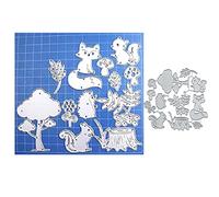 Matrices de découpe en métal - Motif animaux de la forêt - Renard - Pour le bricolage, le gaufrage, la fabrication de cartes, les étiquettes de livres, les formes décoratives en papier et le