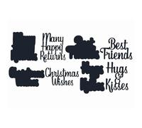 Matrices de découpe en métal pour la fabrication de cartes « Make Happy Always Forever Always Forever Forever » - Pochoir de découpe en métal pour bricolage, scrapbooking, loisirs créatifs