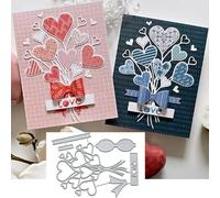 Matrices de découpe en métal pour la Saint-Valentin, motif cœur, fleur, feuille, nœud papillon, pour loisirs créatifs, cartes d'invitation, scrapbooking, album, gaufrage, fabrication de cartes