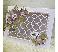 Matrices de découpe Gowxs pour la fabrication de cartes, pochoirs pour bricolage, scrapbooking, album photo, gaufrage, papier décoratif pour la fabrication de cartes (fond de cadre grillagé)