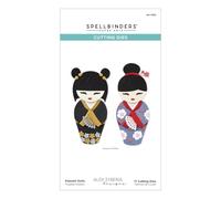 Matrices de découpe gravées Kokeshi Dolls de la collection Spring in Kyoto par Alex Syberia Designs