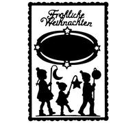 Matrices de découpe | Lanternenkinder & Joyeux Noël | Différentes tailles compatibles avec les machines de découpe courantes | Pochoir pour concevoir des cartes de vœux, des inserts | Déménagement de