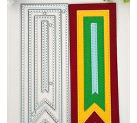 Matrices de découpe pour étiquettes de drapeau 13,4 x 4,6 cm - Pochoirs de découpe pour la fabrication de cartes, le scrapbooking, la décoration, le gaufrage