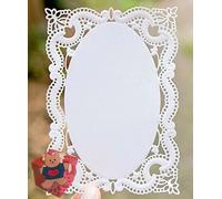 Matrices de découpe pour la fabrication de cartes - Pochoirs pour bricolage, scrapbooking, album photo, gaufrage, papier décoratif pour la fabrication (cadre rectangulaire avec trou de lacet)