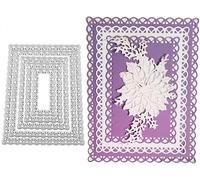 Matrices de découpe rectangulaires en dentelle Gowxs pour la fabrication de cartes, pochoirs de découpe pour bricolage, scrapbooking, album photo, gaufrage décoratif